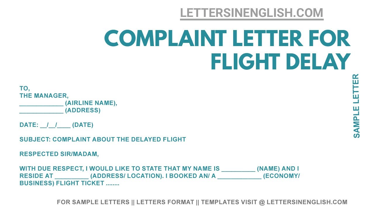 Flight Delay Complaint Letter – Sample Complaint Letter - YouTube