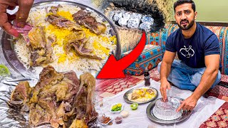 Gosht DAFAN kar k Banaya Howa 😳😱 Meat buried in sand | Laham Madfoona Arab Traditional  Street Food