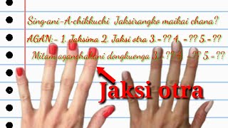 Jaksi ge•prakni bimungrang(Names of each finger) Garo-English