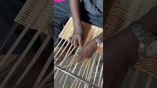 How rattan weaving on steel is done. #handmade #rattan