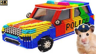 DIY - How To Make a Mini Rainbow Police Car From Magnetic Balls (Satisfying)