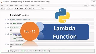 Python Tutorial - 20 | Anonymous Functions | Lambda Functions | Python Tutorial for Beginners