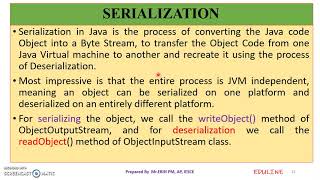 JAVA - MODULE 3 - TOPIC 10 - SERIALIZATION & OBJECT STREAM