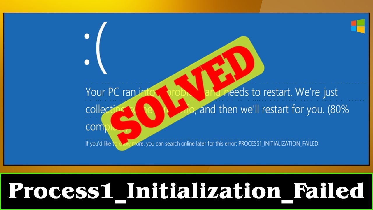 Solved Process1 Initialization Failed Windows Error Issue Youtube