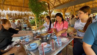 แวะกินข้าวเที่ยง ร้านปลาเผาริมคลอง สวนแตงสุพรรณบุรี #อุ๋งอิ๋งเพชรบ้านแพง