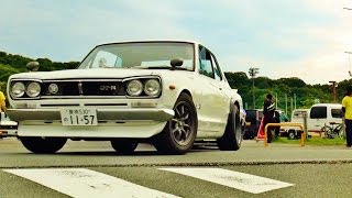 【駐車場出口】ナカヨシホットオールズミート2015 ②　車高短 シャコタン 旧車 Lowered Lowcar exhaust