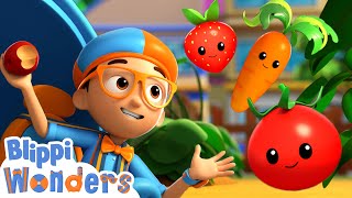 Blippi Explores Fruits and Vegetables! | Farm & Healthy Foods | Fun Educational Videos for Kids