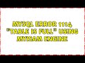 MySQL Error 1114 