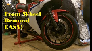 Simple front wheel removal | 2014 Honda CBR650F