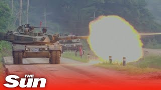South Korea tanks blast targets and large-scale exercises