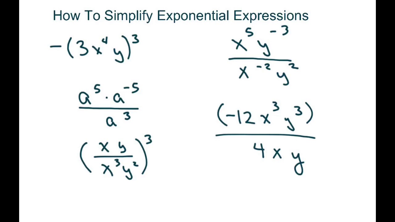 How To Simplify Exponential Expressions Youtube