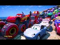 disney pixar cars unboxing review lightning mcqueen cars high impact the king police jackson storm