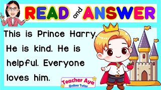 ENGLISH SHORT STORY WITH QUESTIONS | READING COMPREHENSION FOR GRADE 1, 2, 3 | Teacher Aya