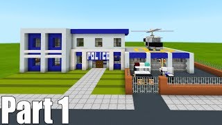 Minecraft Tutorial: How To Make A Police Station Part 1 "2019 City Tutorial"