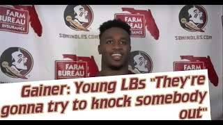 FSU linebacker Amari Gainer on weight gain, playing the 'Stud' position and emphasis on turnovers