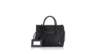 Balenciaga Veau Papier A4 Side Zip Tote Black