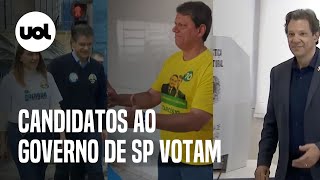 Haddad, Tarcísio e Rodrigo Garcia votam em colégios de SP