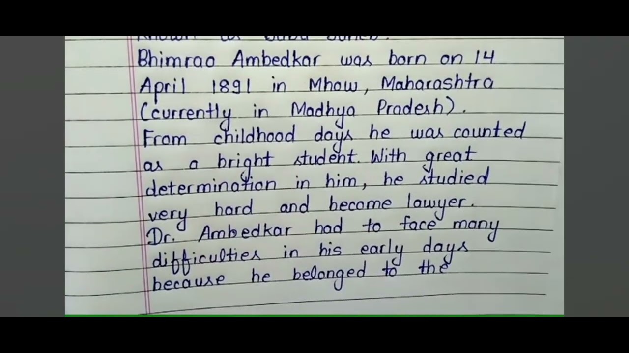 DR B.R AMBEDKAR ESSAY - YouTube