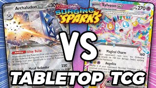 Can Archaludon ex Defeat Sylveon ex in this Surging Sparks Tabletop Match!?