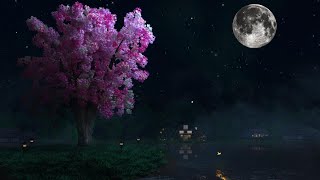 Relaxing Piano Music with Night Nature Sounds 🌙 Soft Crickets, Calm The Mind, Meditation and Sleep
