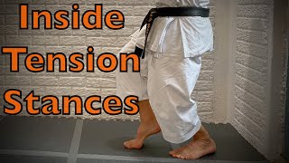 Karate workout: inward tension stances