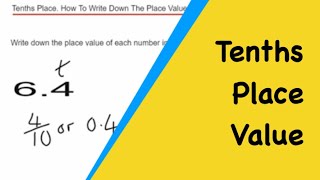 Tenths Place Value. Writing Down The Place Value Of A Decimal Number In The Tenths Place.