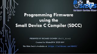 Programming Firmware using SDCC HHV2020