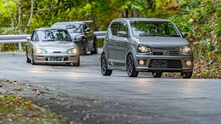 群サイ　カプチーノVSアルトワークス(HA36S)2020.11.1　TOUGE BATTLE CAPPUCCINO vs ALTO WORKS