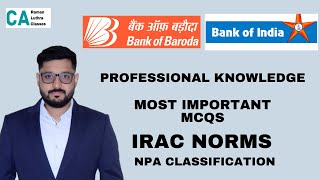 IRAC Norms | BOI and BOB Credit officer 2022 |  Imp MCQ - Professional Knowledge |