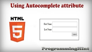 Autocomplete attribute in HTML5