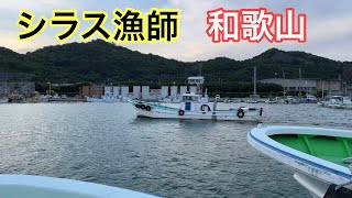 早く行けよと煽る漁船、箕島のシラス漁師