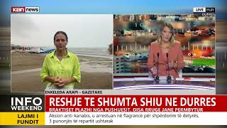 Reshje të shumta shiu në Durrës, turistët boshatisin plazhin