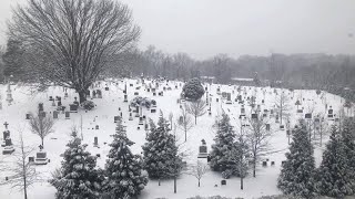 DC Snow Glover Park Holy Rood Cemetery