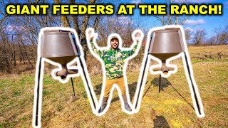 Putting GIANT Deer Feeders INSIDE the ABANDONED High-Fence RANCH!!! (Trail Cam Footage)