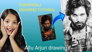 Pushpa Allu Arjun drawing 💯||how to draw pushpa#drawing#pushpa #howtodraw #viral #AluArjun