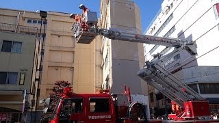 宇都宮消防・はしご車操作訓練　消防出初式