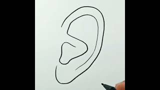 How to draw Human Ear #shorts