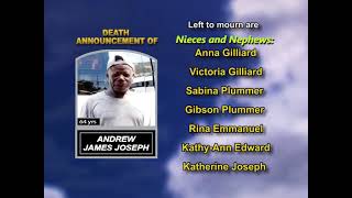Andrew James Joseph ~ Long Obituary