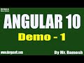 ANGULAR 10 tutorials || Demo - 1 || by Mr. Ramesh On 04-01-2021 @5:30PM