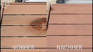 Reinigung einer megawood® Terrasse