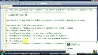 Complex No. Addition & Multiplication Using Operator Overloading