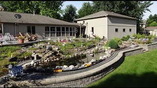 Large Private Model Railroad RR LGB G Scale Gauge Train Layout of Dennis Cipcich's awesome trains