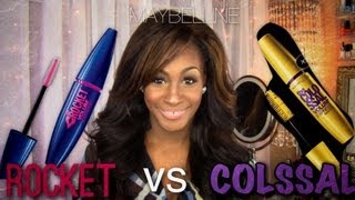 the ROCKET vs the COLOSSAL Volum Express Mascara by Maybelline: Review \u0026 Demo