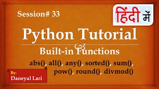 Built in functions in Python | Python Tutorial in Hindi | #33