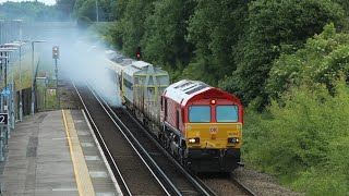 A very smokey Merseyrail 777035 the last unit to be delivered smoking away at Westenhanger 12/06/24