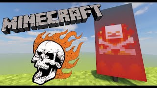 FLAMING SKULL Minecraft banner tutorial!