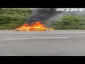 Supercar is consumed by flames on busy A23 #shorts