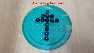 Peg solitaire (BRAINVITA) arrow design step-by-step solving procedure.