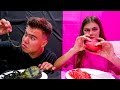 Nastya plays Pink vs. Black Challenge with Wednesday