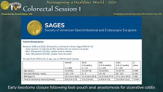 Early ileostomy closure following ileal-pouch anal anastomosis for ulcerative colitis